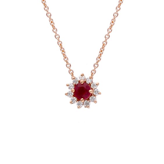 Collana Gioielleria Dossena  Donna in Oro Rubino 0.27 Ct 270981RR - 270981RR